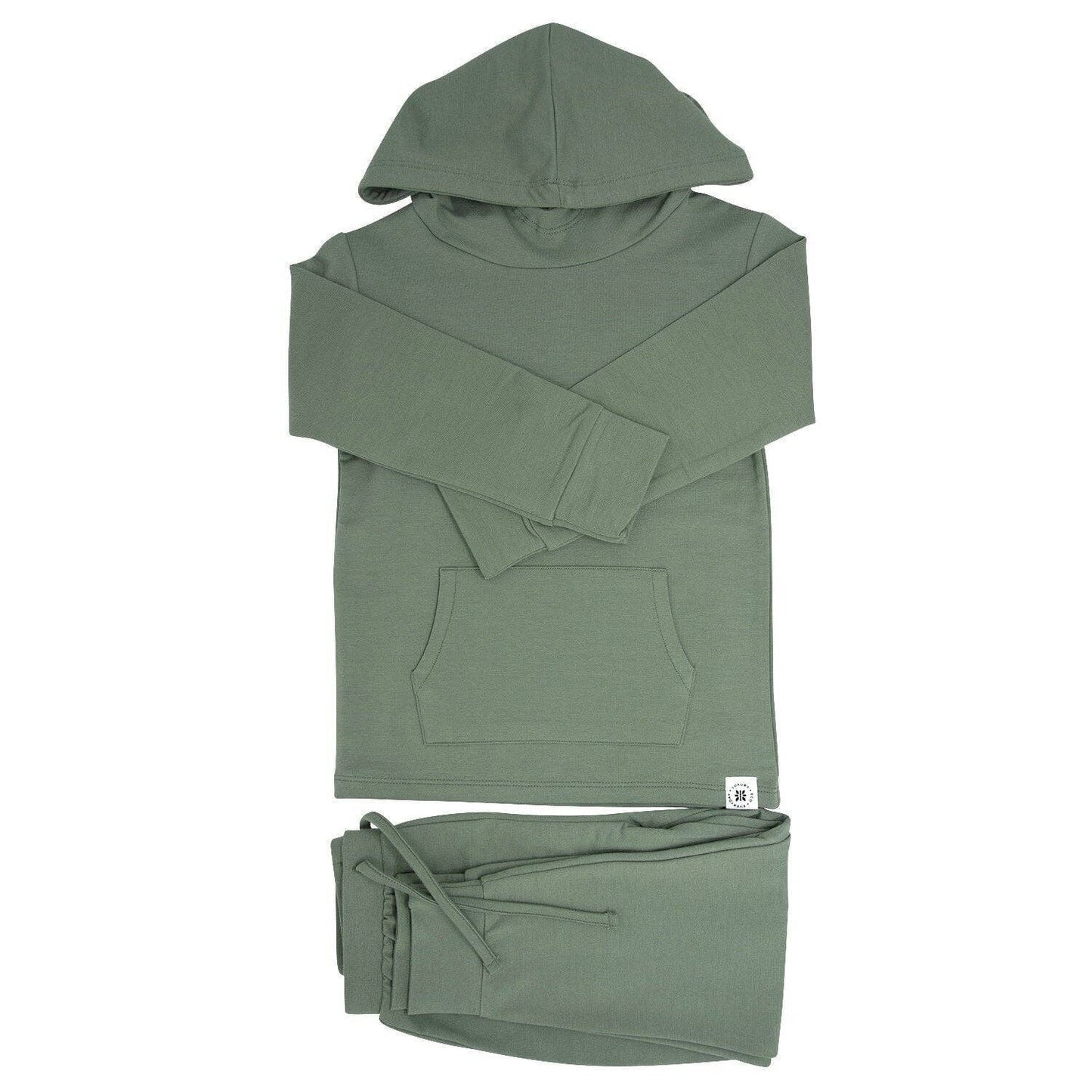 Hooded Jogger Set army green