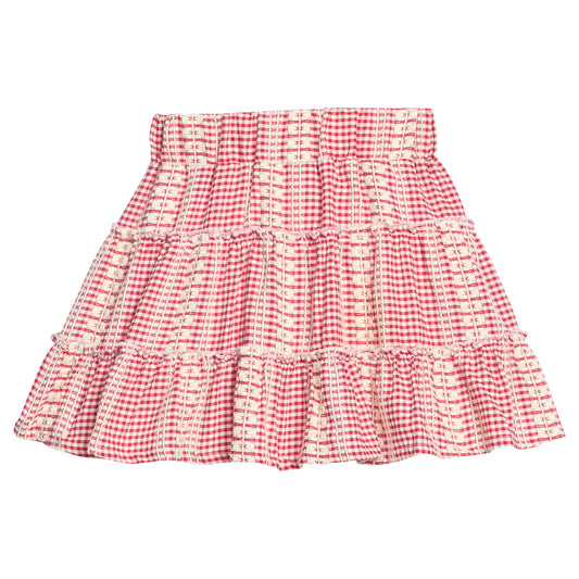 Natalie Skort- Geneva Gingham Crimson