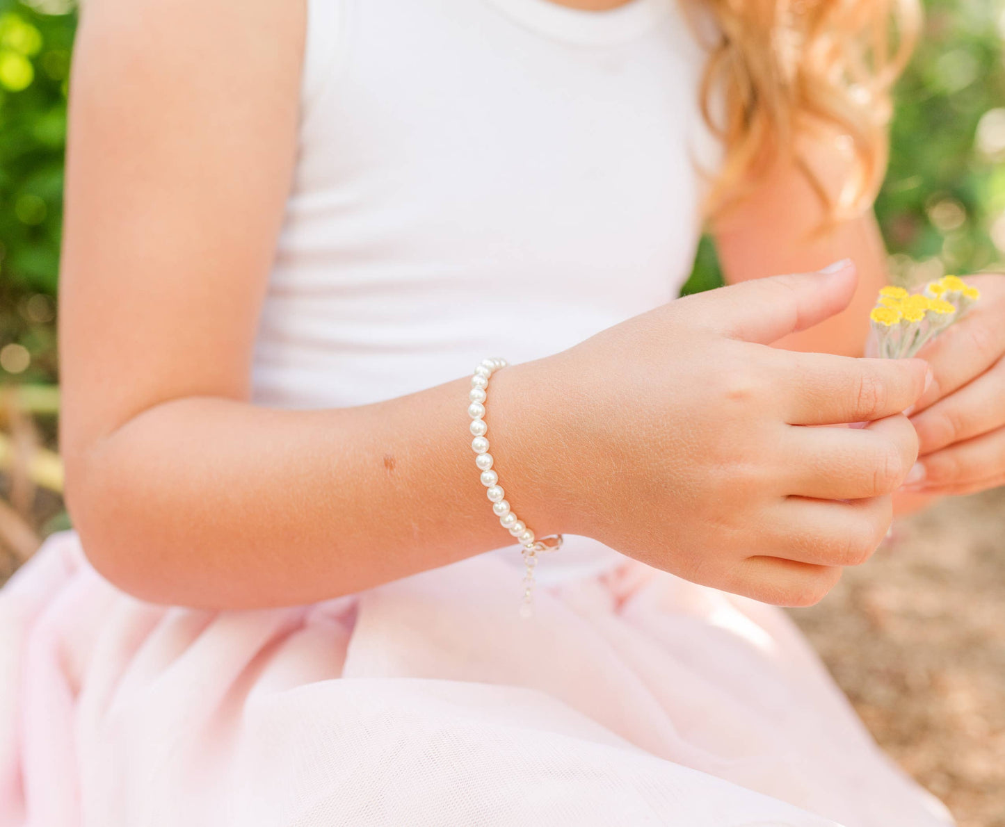 Girls Sterling Silver Dainty Pearl