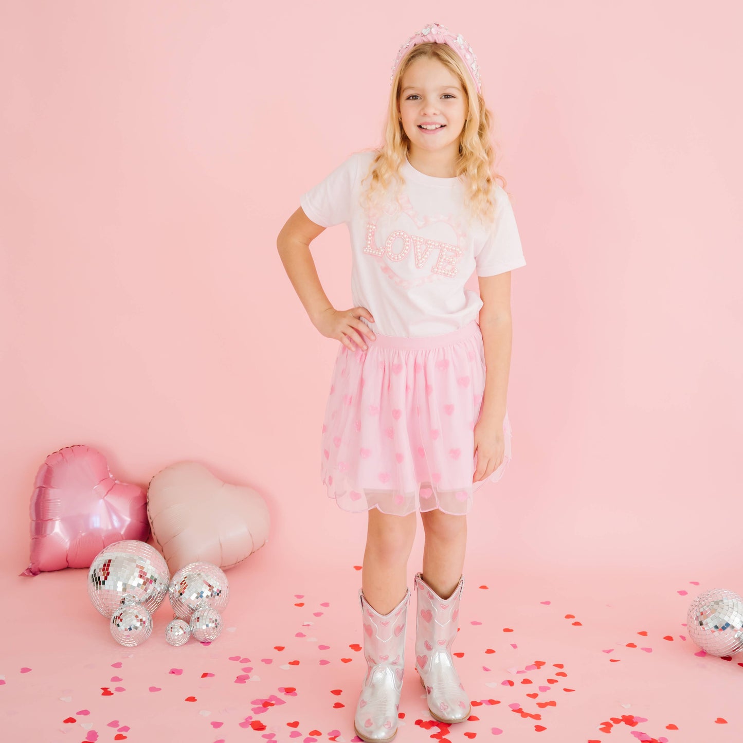 Mini Sequin Hearts Valentine's Day Tutu - Kids Clothing