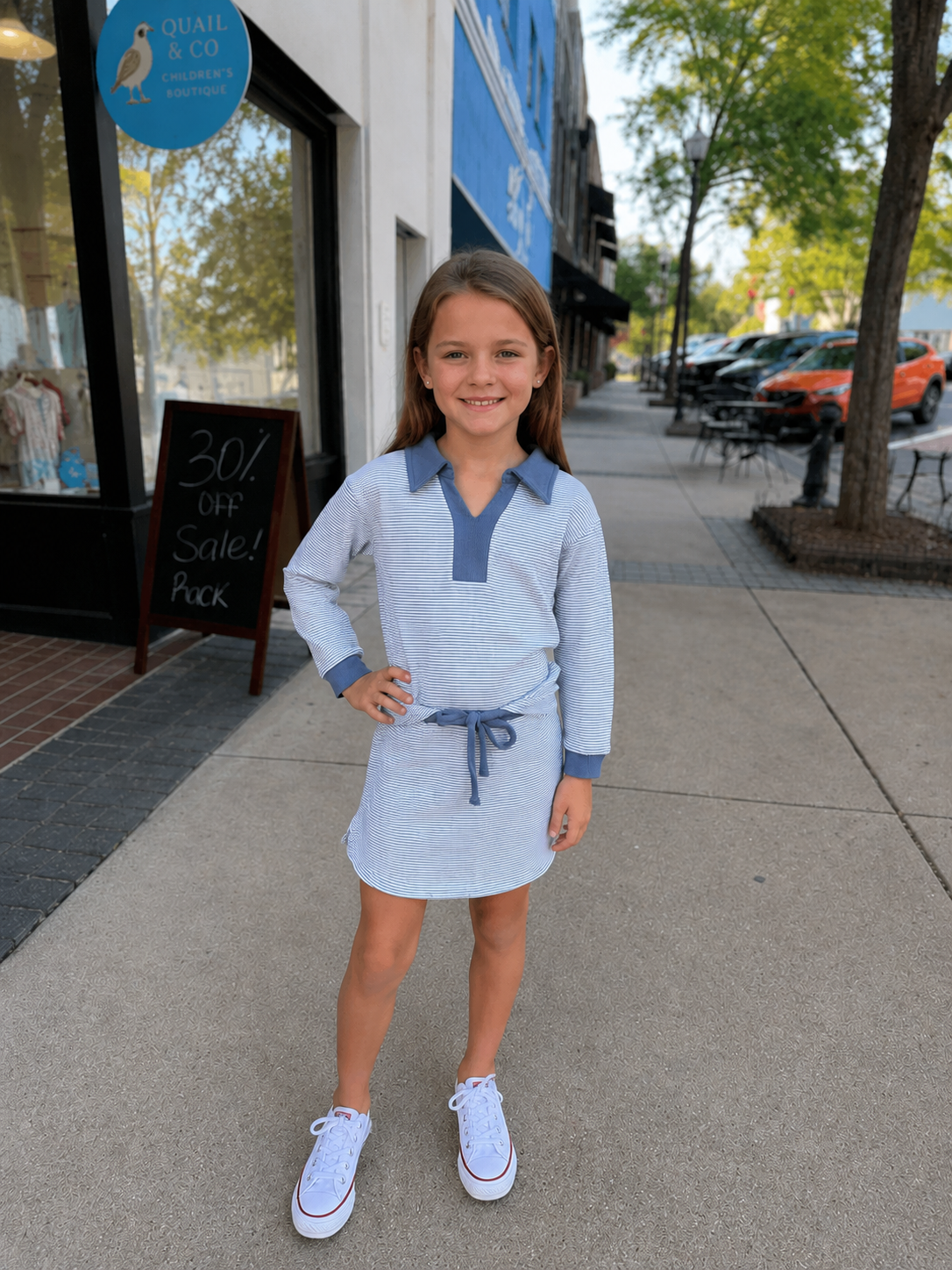 Isabelle Skort Set-Blue Stripe