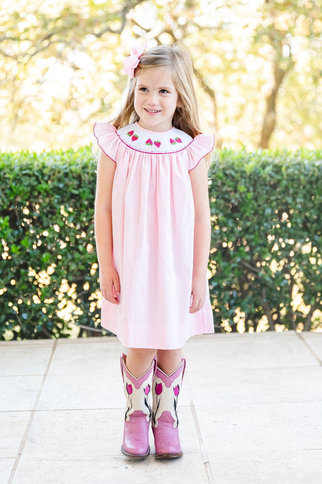 Strawberries Smocked Helen Dress