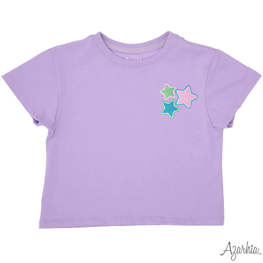 Glitter Stars Lavender Boxy Top