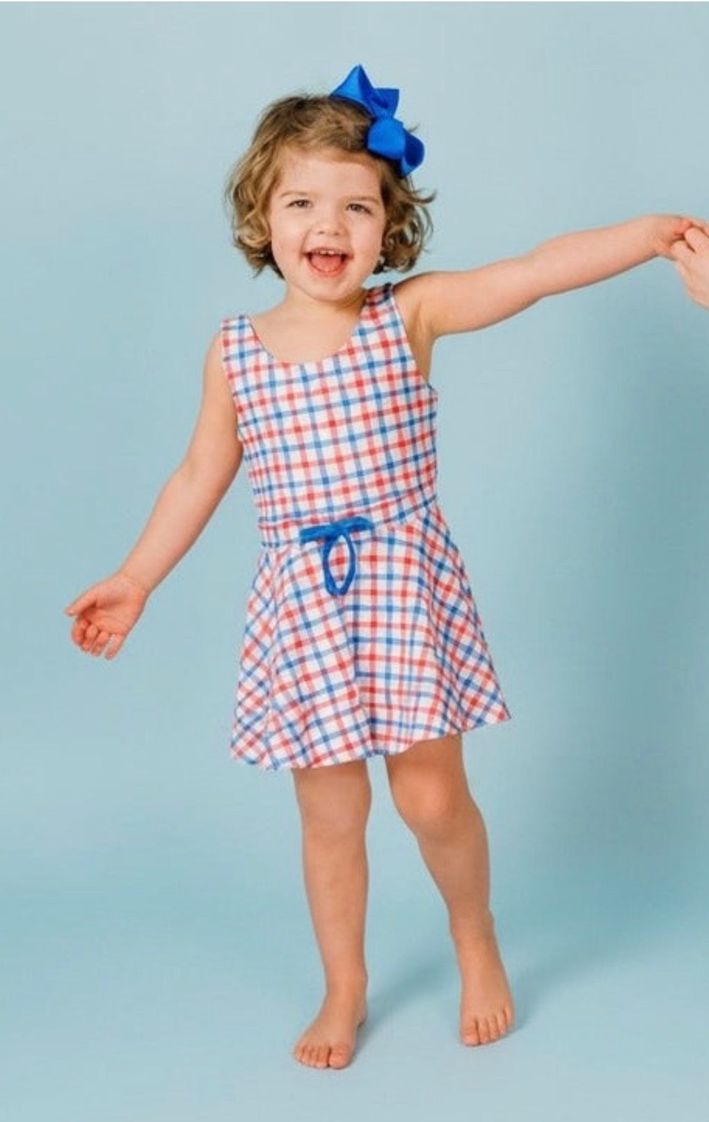 Sissy dress in patriotic plaid