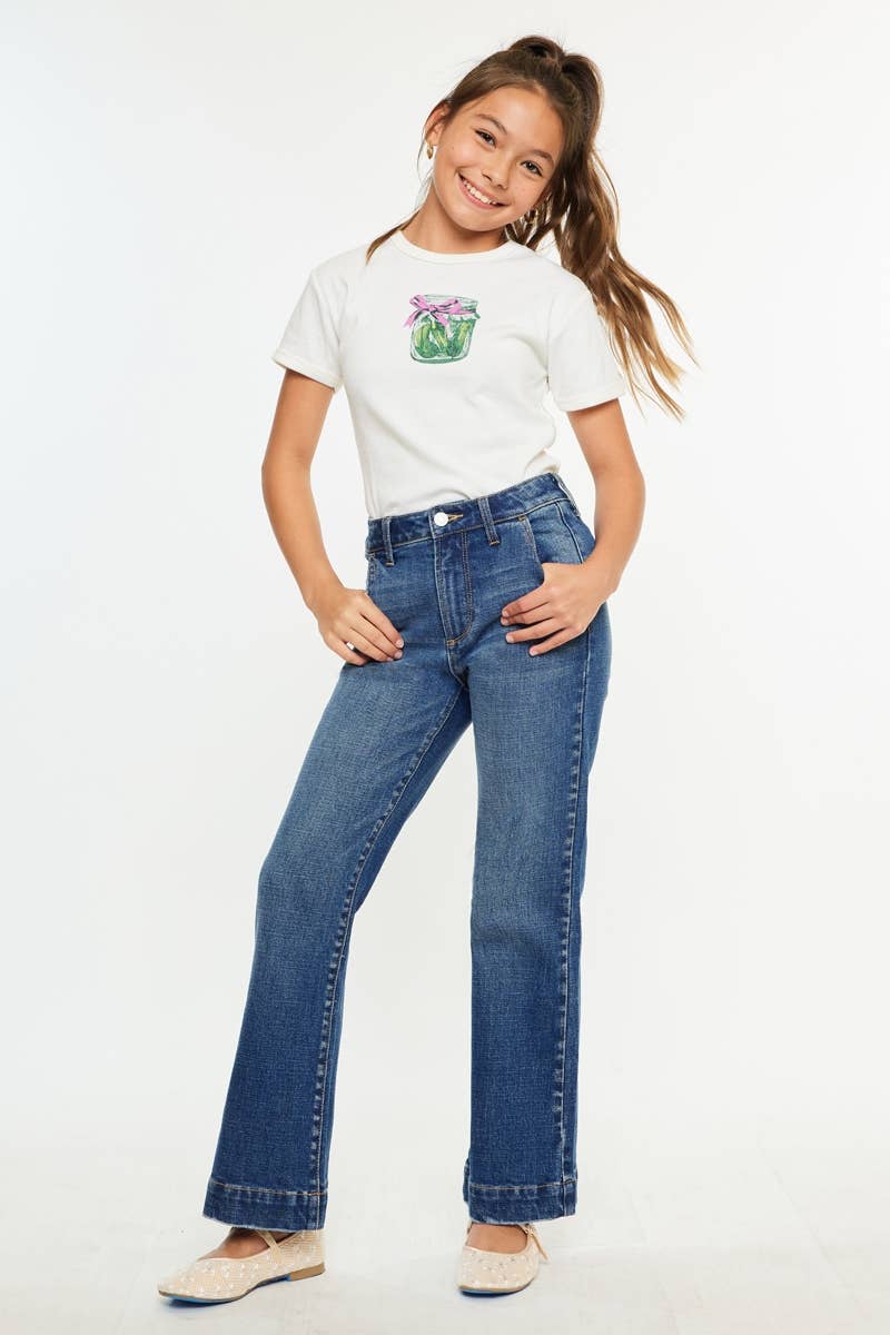 YOUTH OPEN PACK HIGH RISE TROUSERS WIDE LEG JEANS-YC7127M