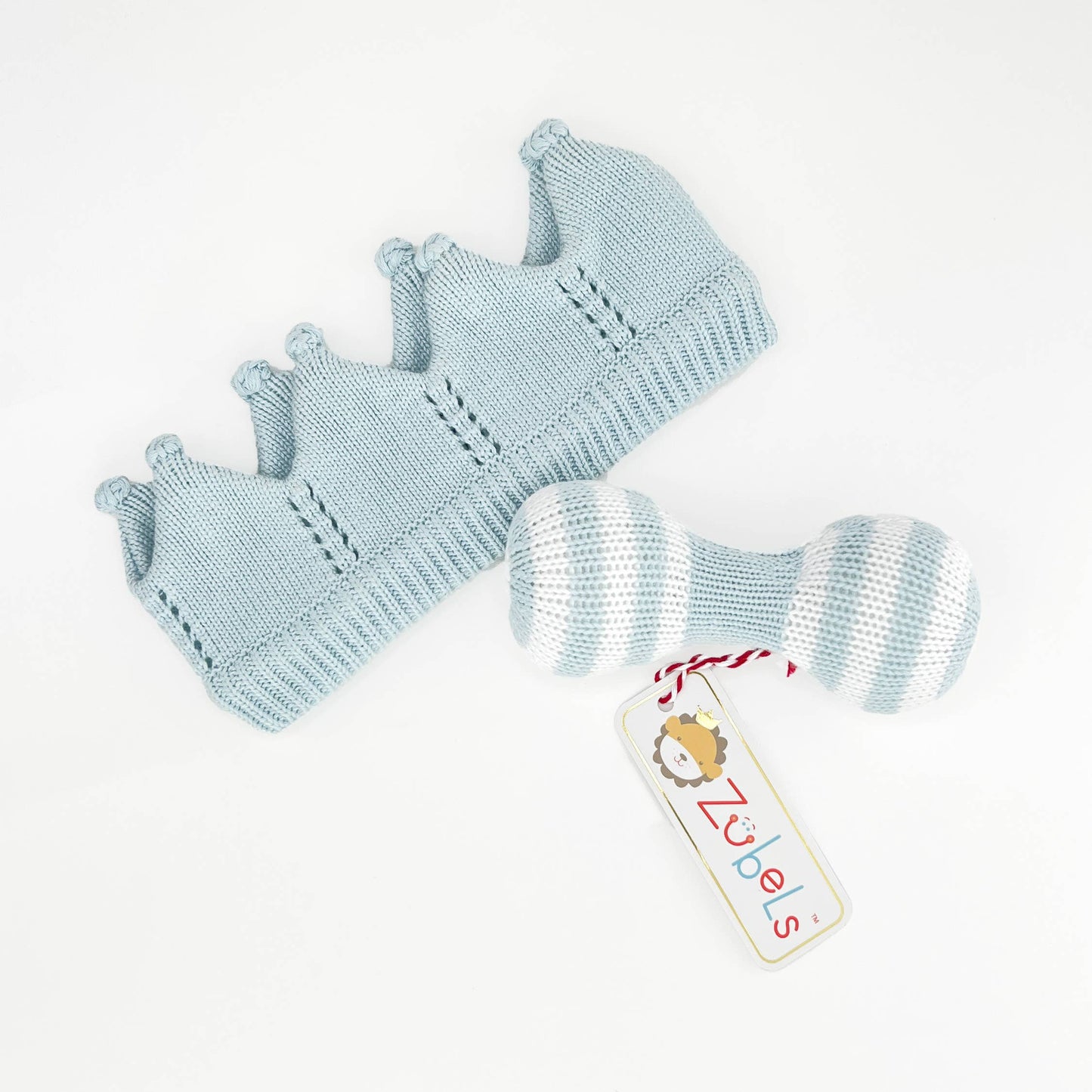 Dumbbell Hand-Knit Rattle - 2 Colors