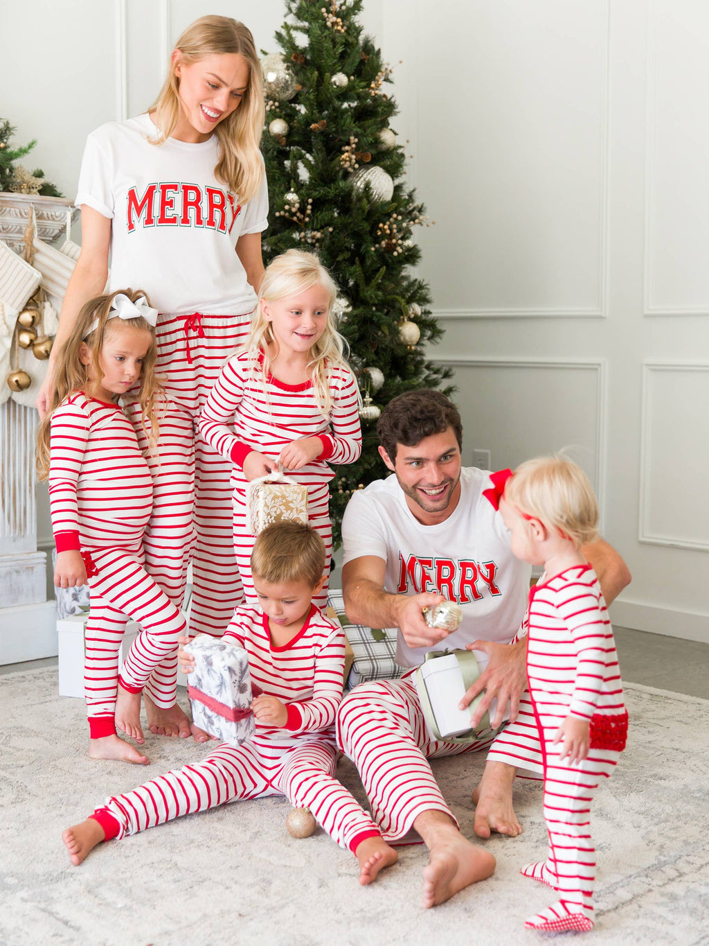 SoftSnooze™ Toddler Girls Cotton Modal Red & White Stripe Ruffle Long Sleeve Pajama Set with Signature Rear Ruffles