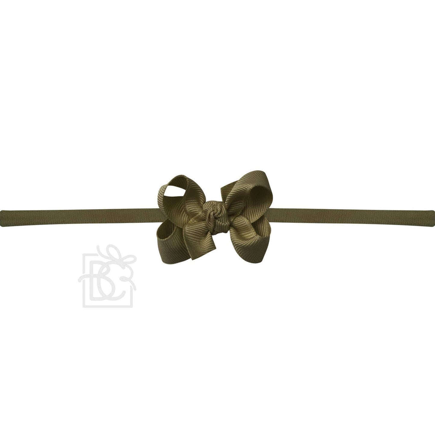 1/4" NYLON PANTYHOSE HEADBAND W/SIGNATURE GROSGRAIN BOW