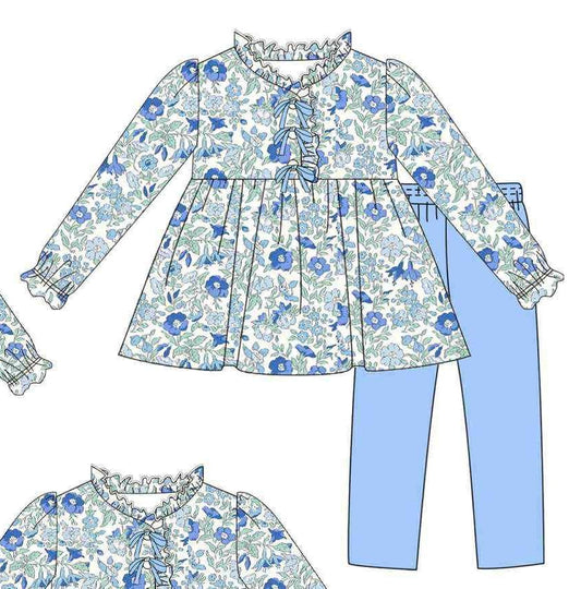 Winter floral pant set