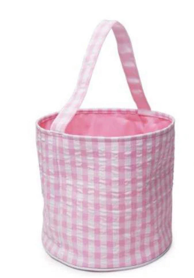Pink Gingham Ruffle Tote