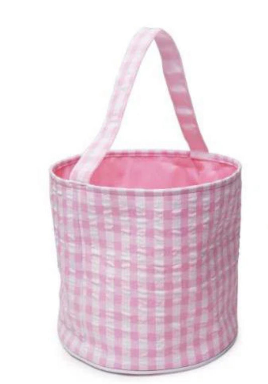 Pink Gingham Ruffle Tote