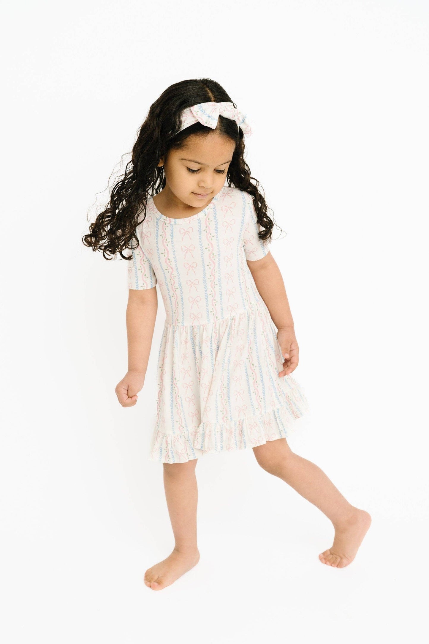 Dainty Bows Short Sleeve Bamboo Dress