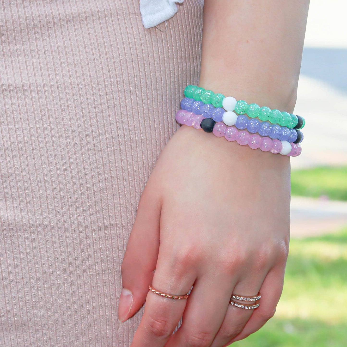 Glitter Silicone Beaded Bubble Bracelets