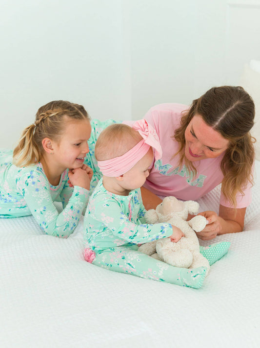 Baby Girls Bamboo Viscose Ruffle Footed Pajama