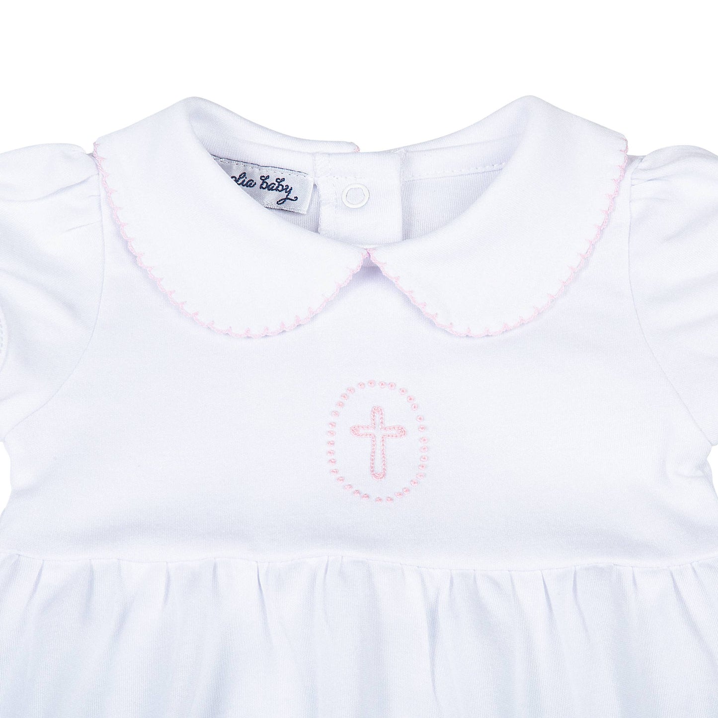 Blessed Emb Collared S/S Bubble - Pink