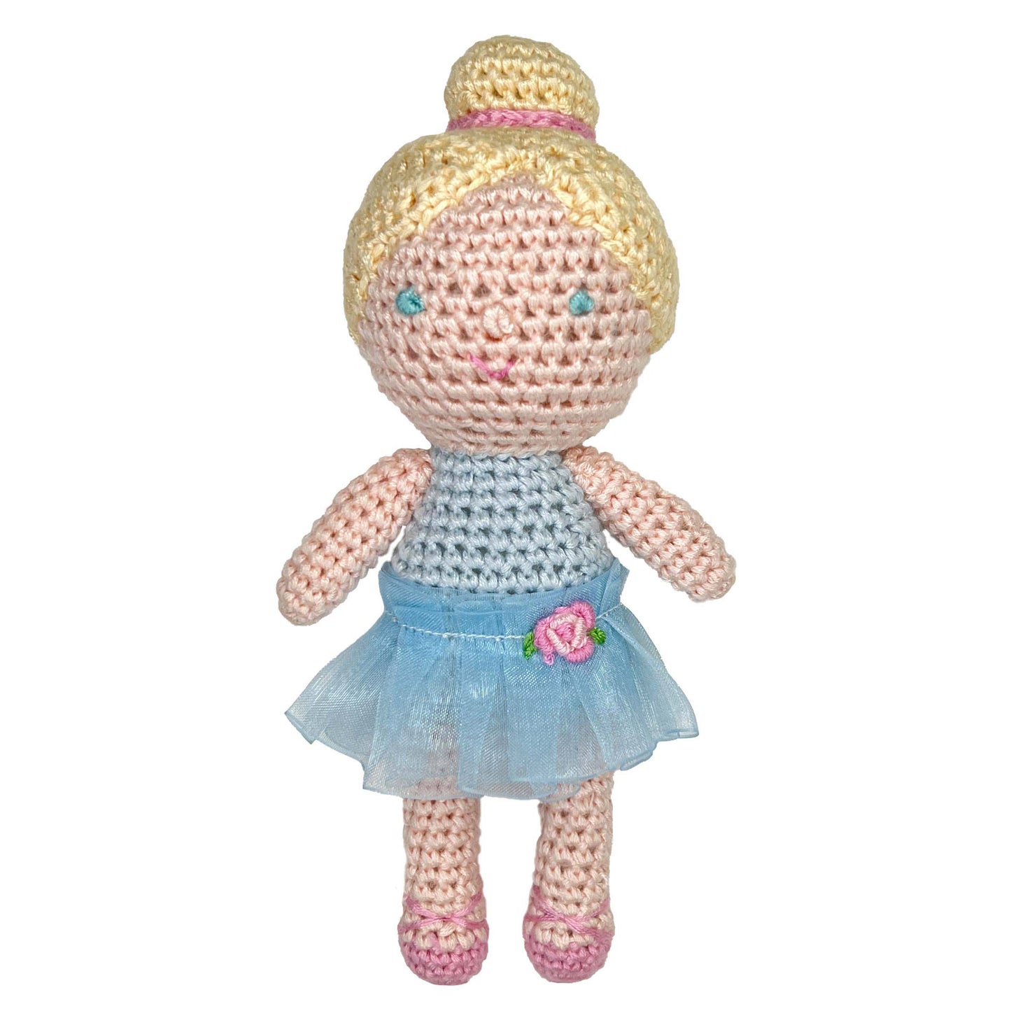 Ballerina Bamboo Crochet Rattle - 2 Colors!