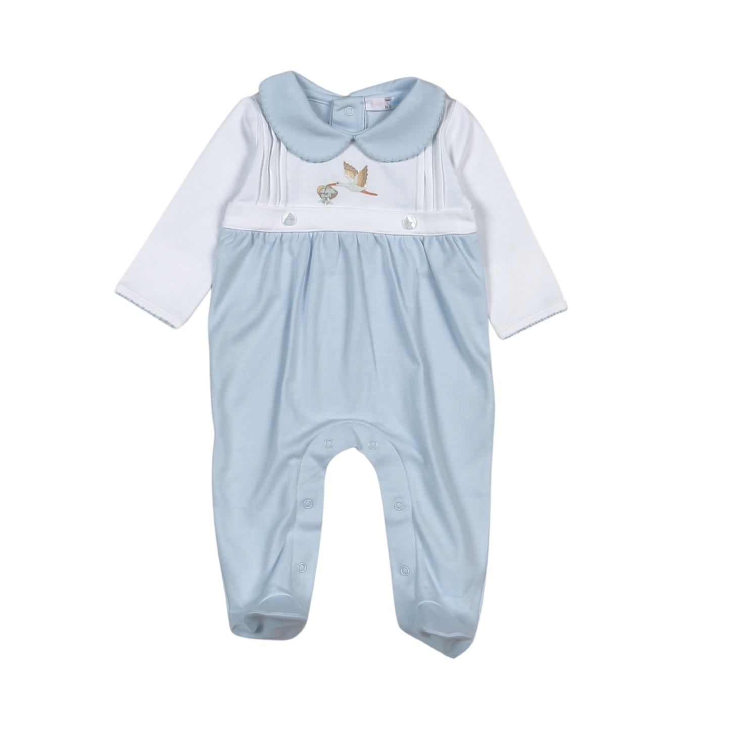Blue welcome baby footie