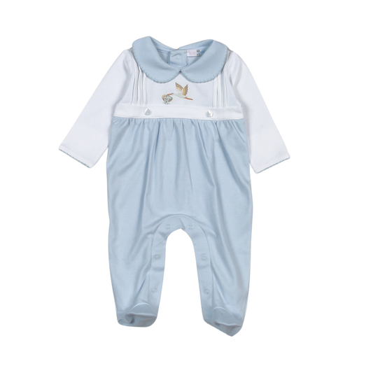 Blue welcome baby footie