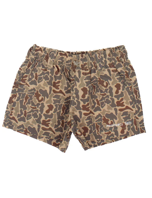 Boys mallard short vintage camo