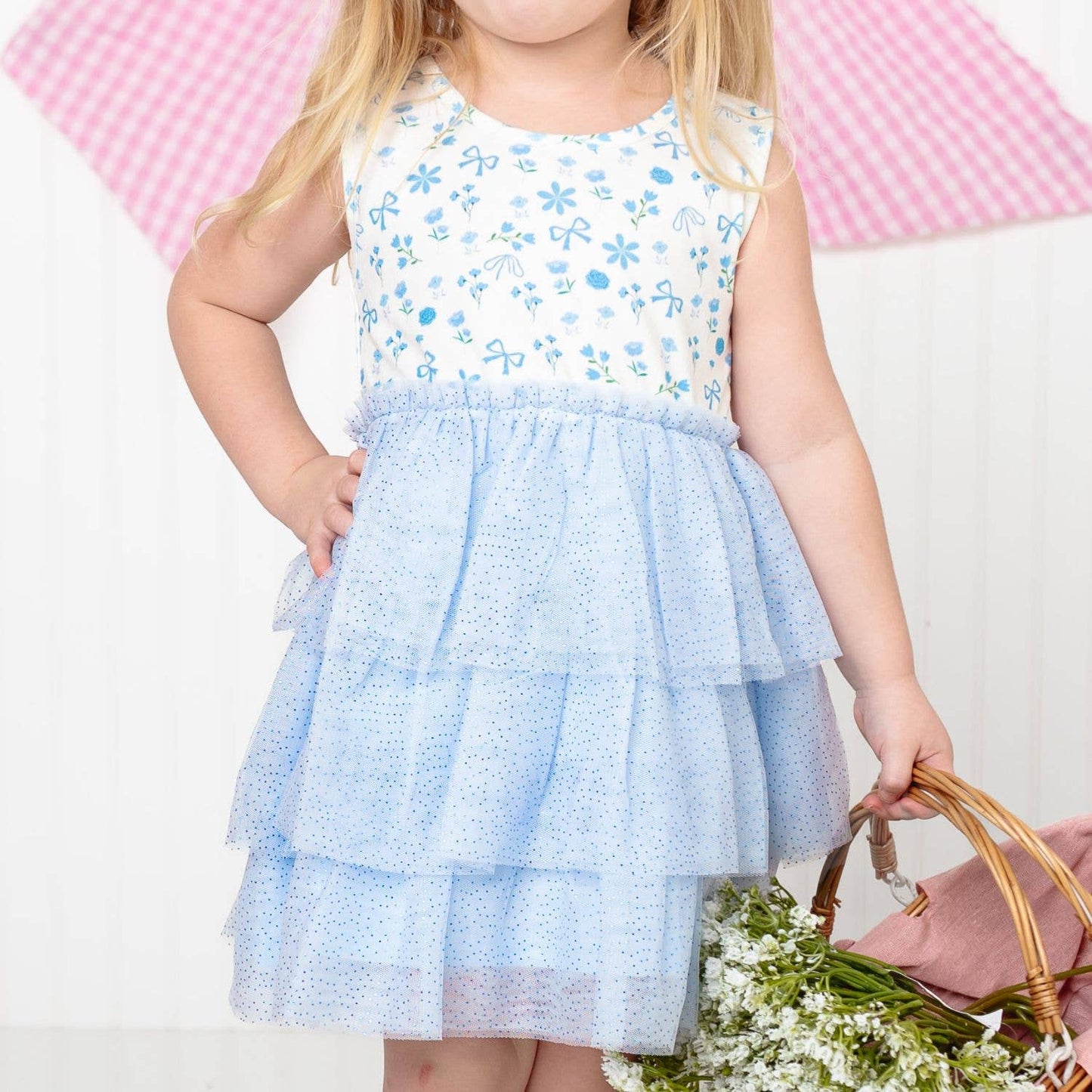 Sky Floral Tank Tutu Dress - Girls Clothes - Spring