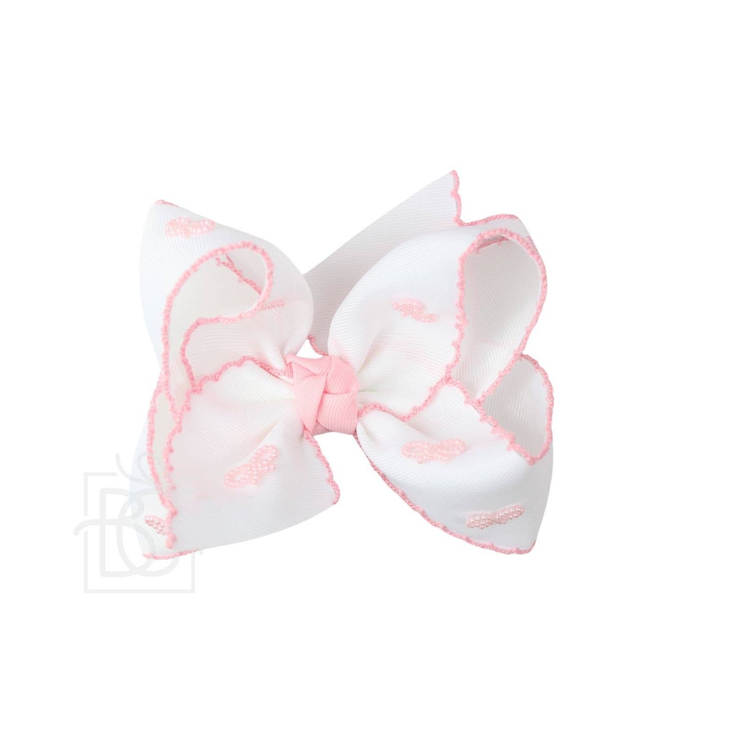 CROCHET EDGE BOW WITH PEARL EMBELLISHED BOWS