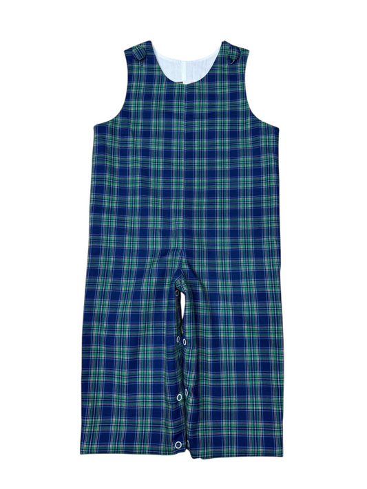 Green & navy plaid longall