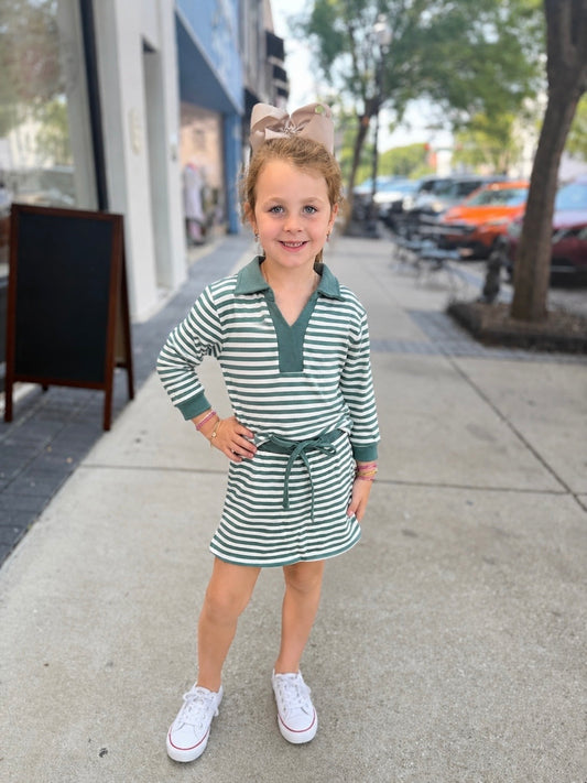 Isabelle Skort Set-Green Stripe