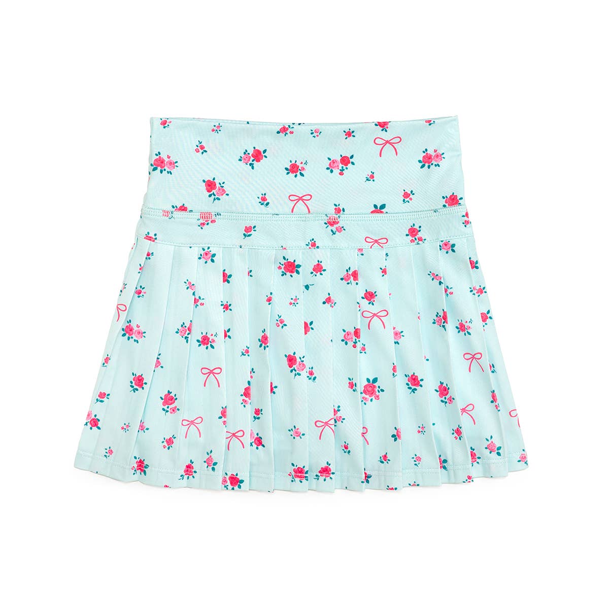 Sky Blue Floral Athletic Skort - Kids Clothing - Activewear