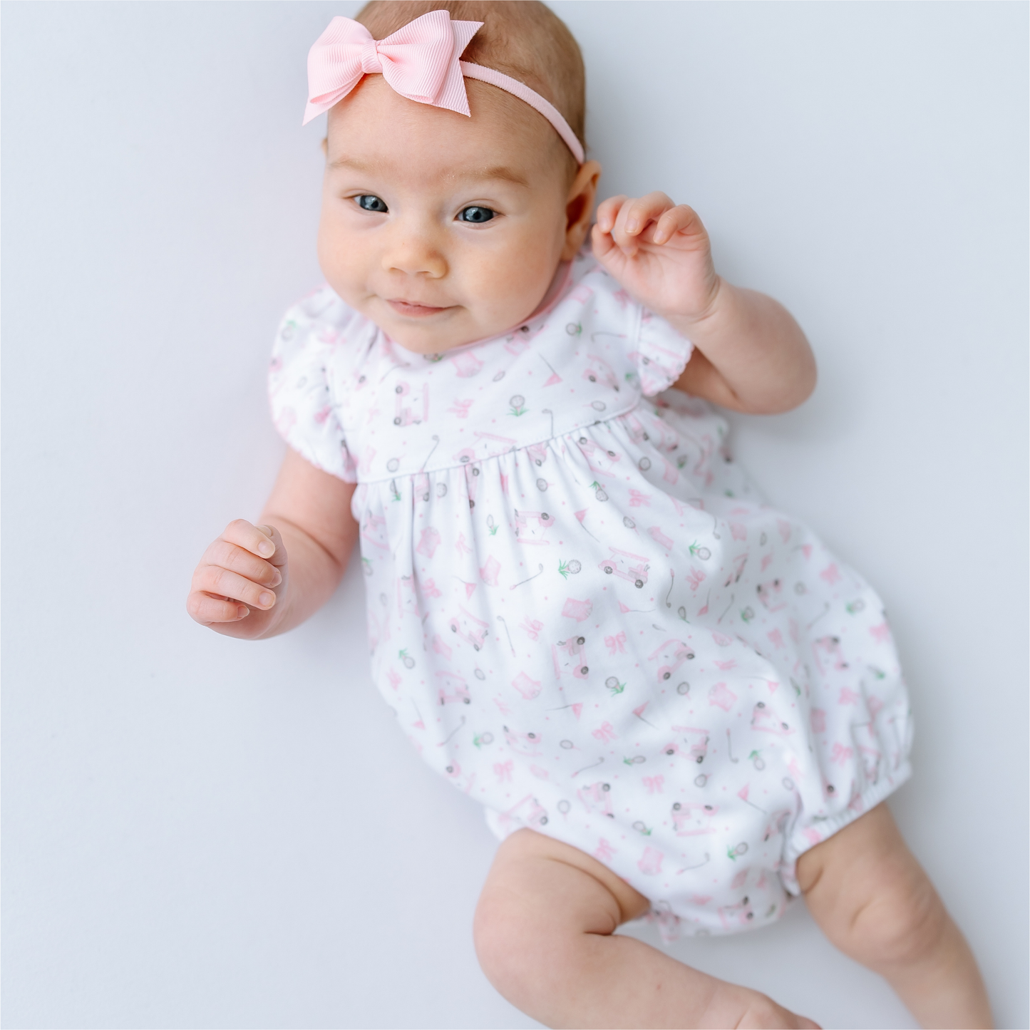 Little Golfer Print Bubble - Pink