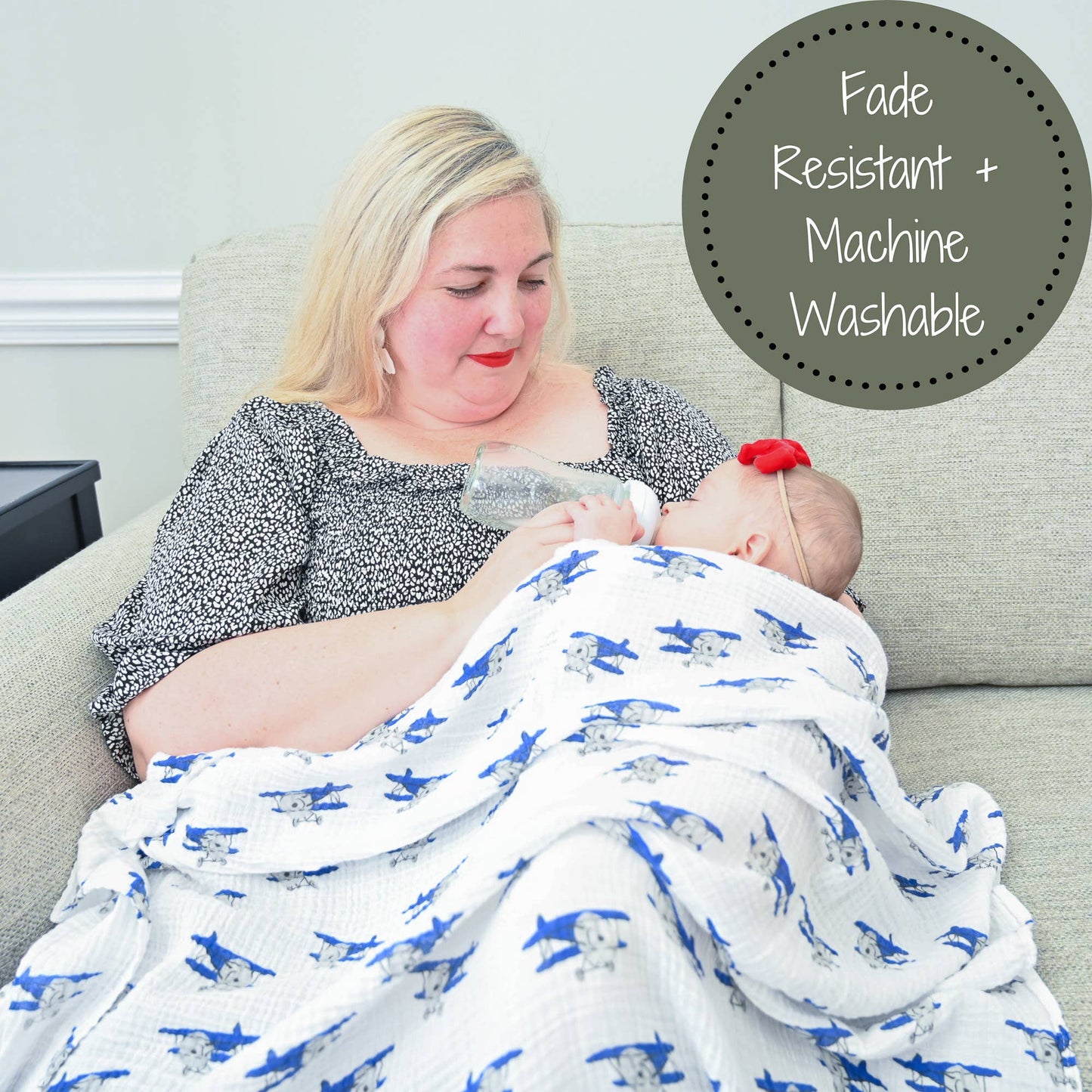 Baby Muslin Swaddle Blanket 47x47 Up, Up, Up and Away