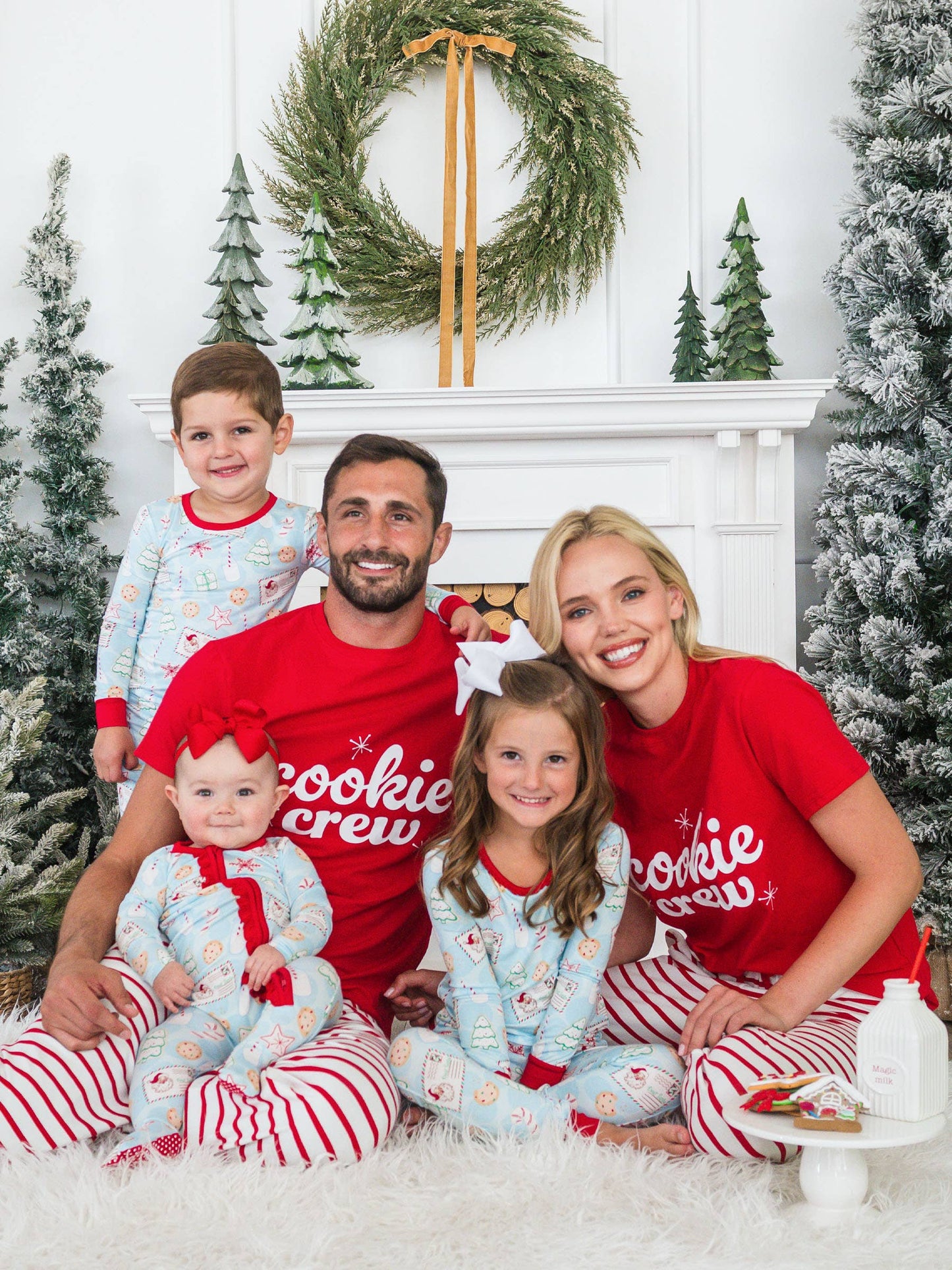 SoftSnooze™ Baby Girls Bamboo Viscose Santa Sweets Footed Ruffle One Piece Pajama