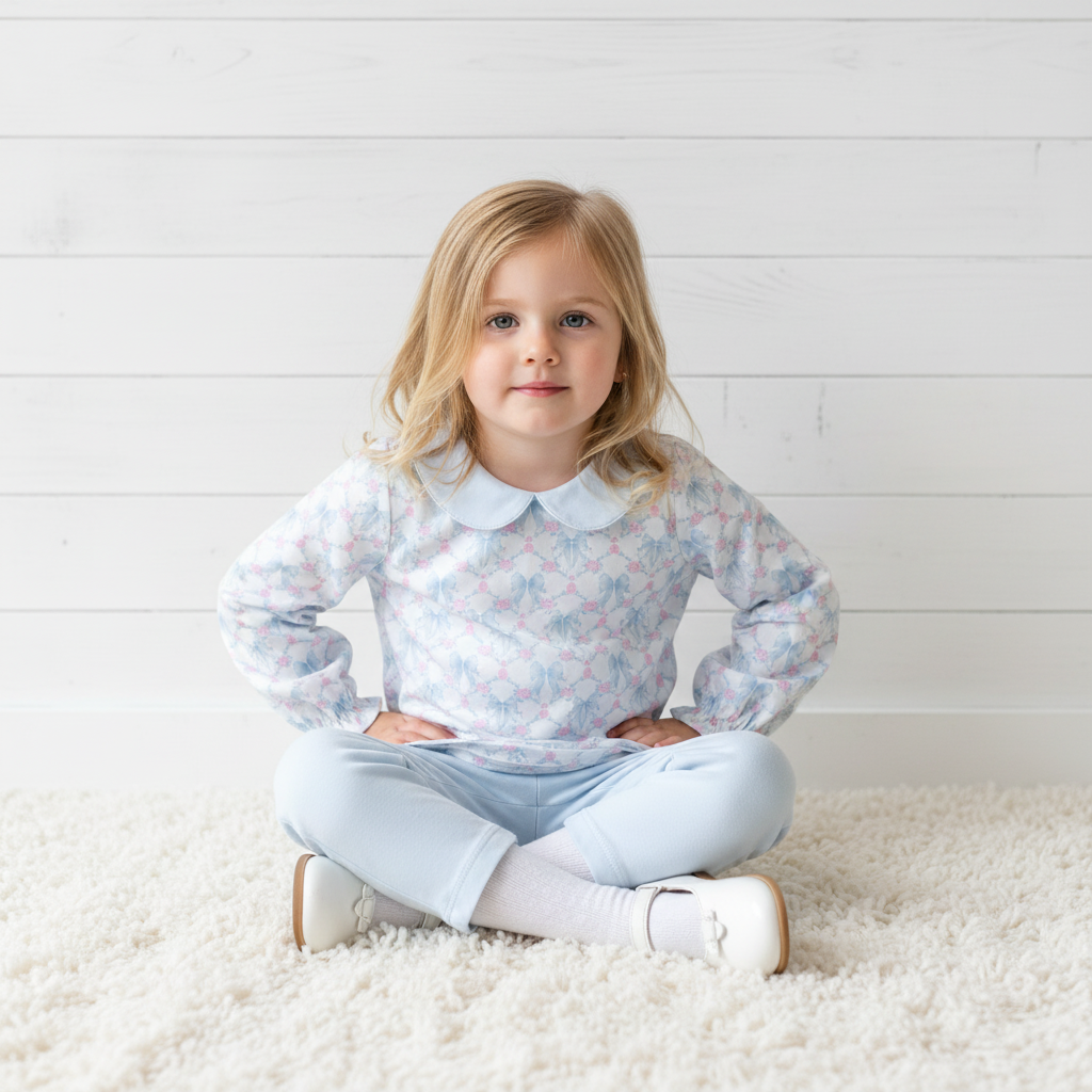 Blue coquettes pima set