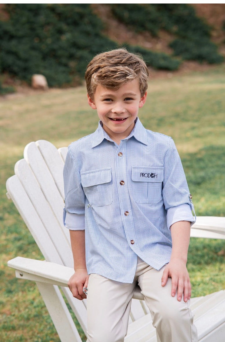 FOUNDERS KIDS FISHING SHIRT - Blue