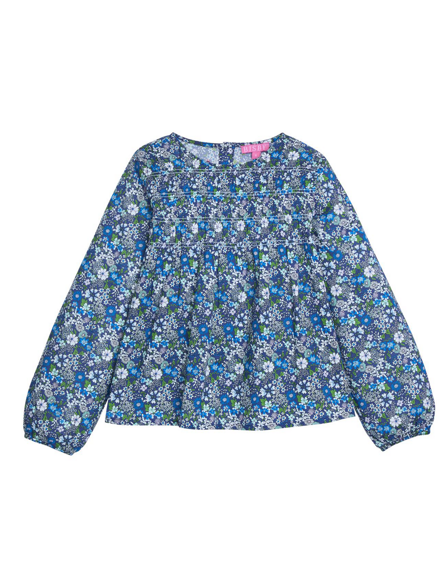 Anita top- Brookline blossoms blue
