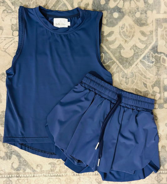 Navy High Low Butterfly Sets