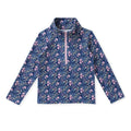 NAVY DITSY FLORAL PULL OVER TOP