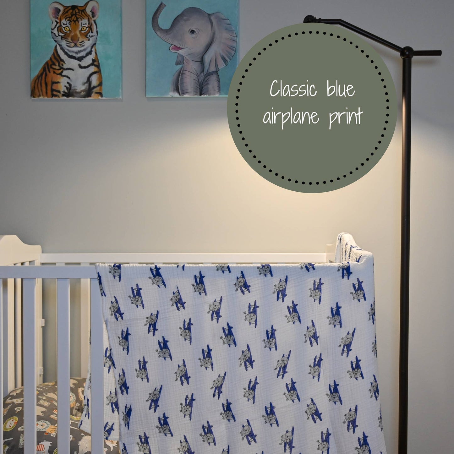 Baby Muslin Swaddle Blanket 47x47 Up, Up, Up and Away