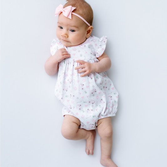 Little Golfer Print Bubble - Pink