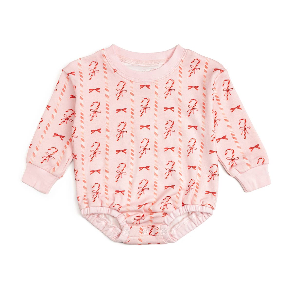 Candy Cane Lane Christmas Long Sleeve Romper - Baby Clothing