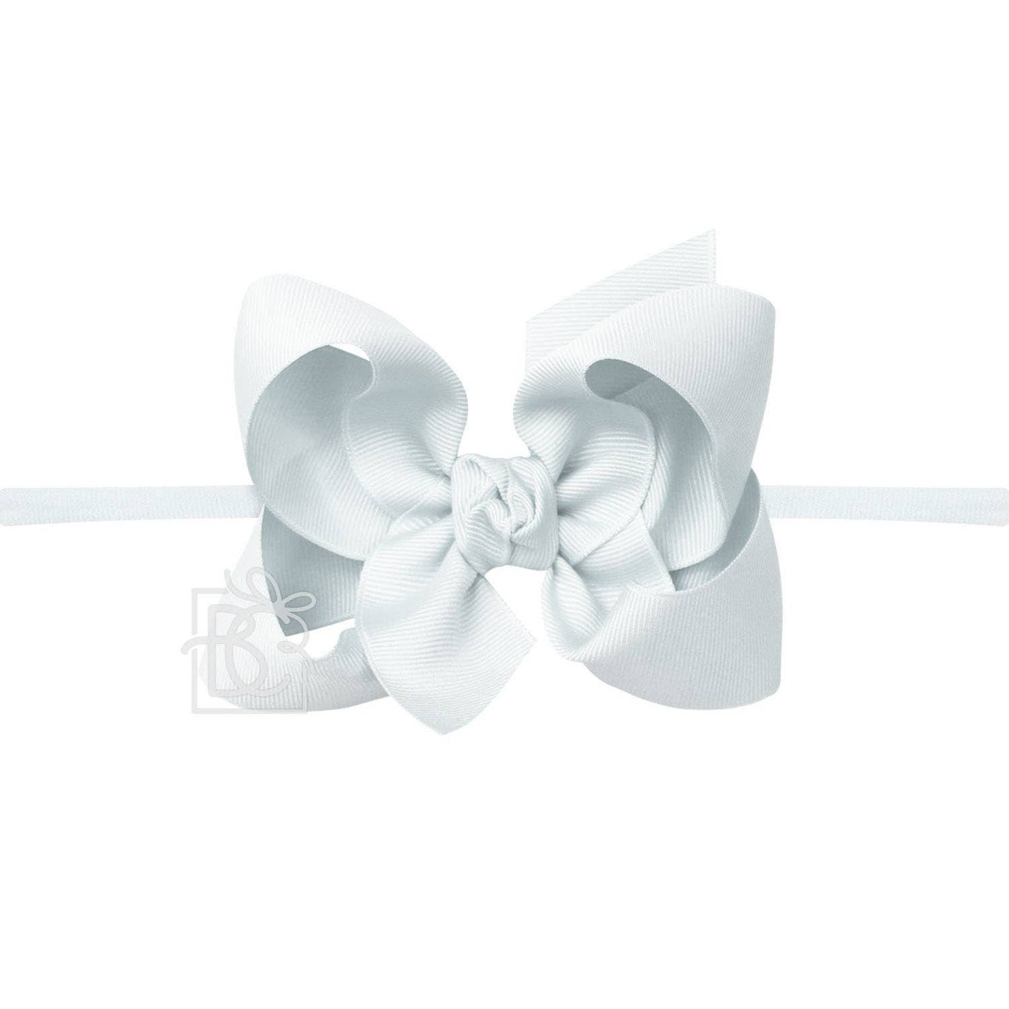 1/4" NYLON PANTYHOSE HEADBAND W/SIGNATURE GROSGRAIN BOW