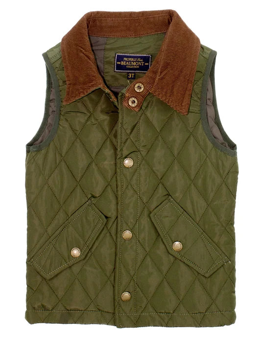 Boys Beaumont vest olive