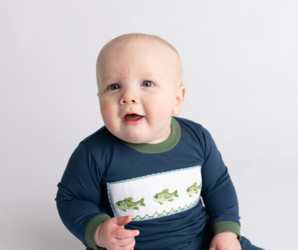 Reeling’ them in smocked romper