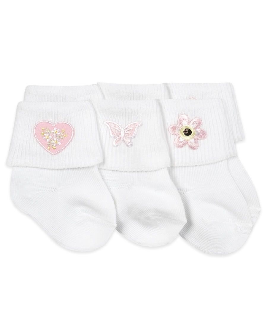 baby girl nb applique sock