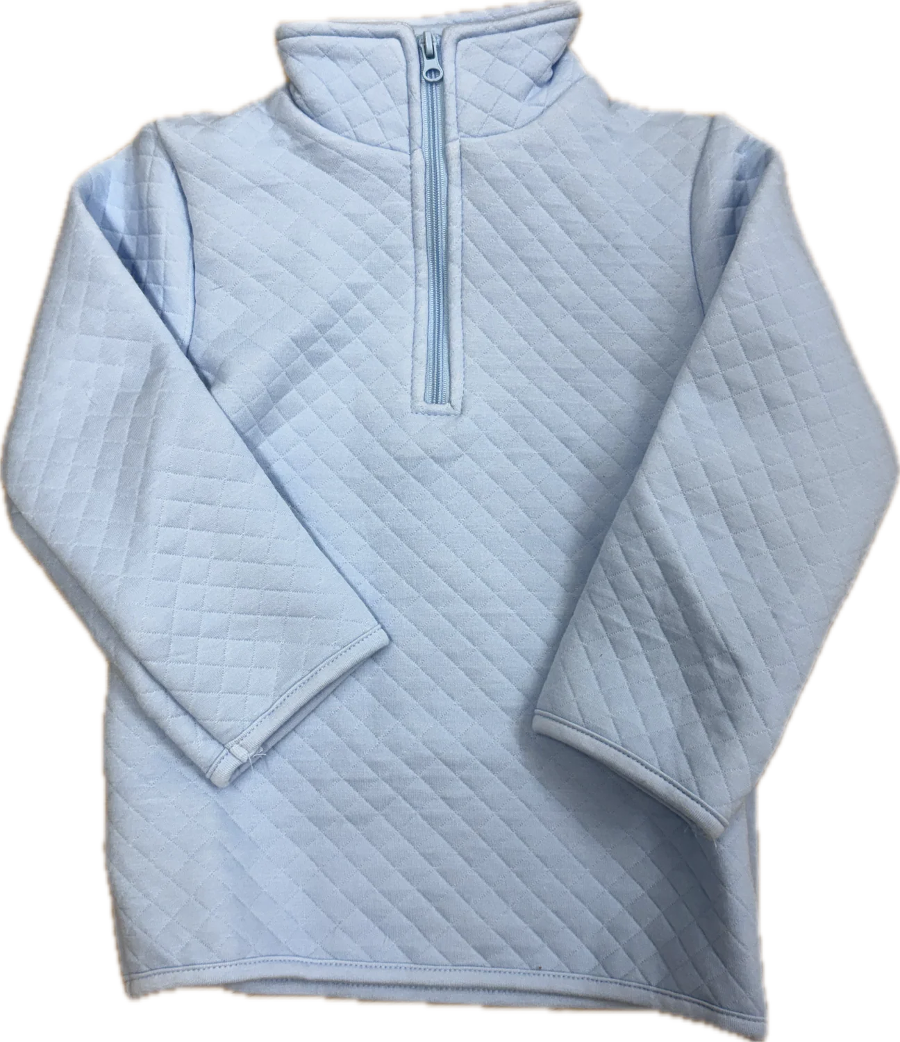 1/4 Zip Quilted Pullover- Light Blue