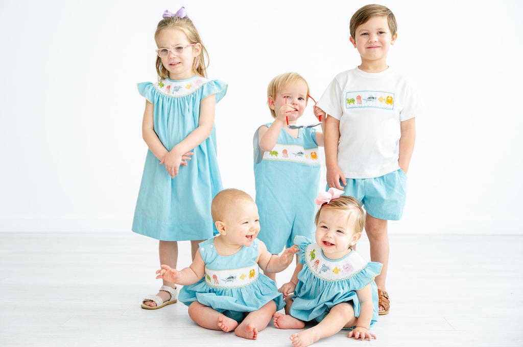 Sea Animals Smocked Elliot Bubble