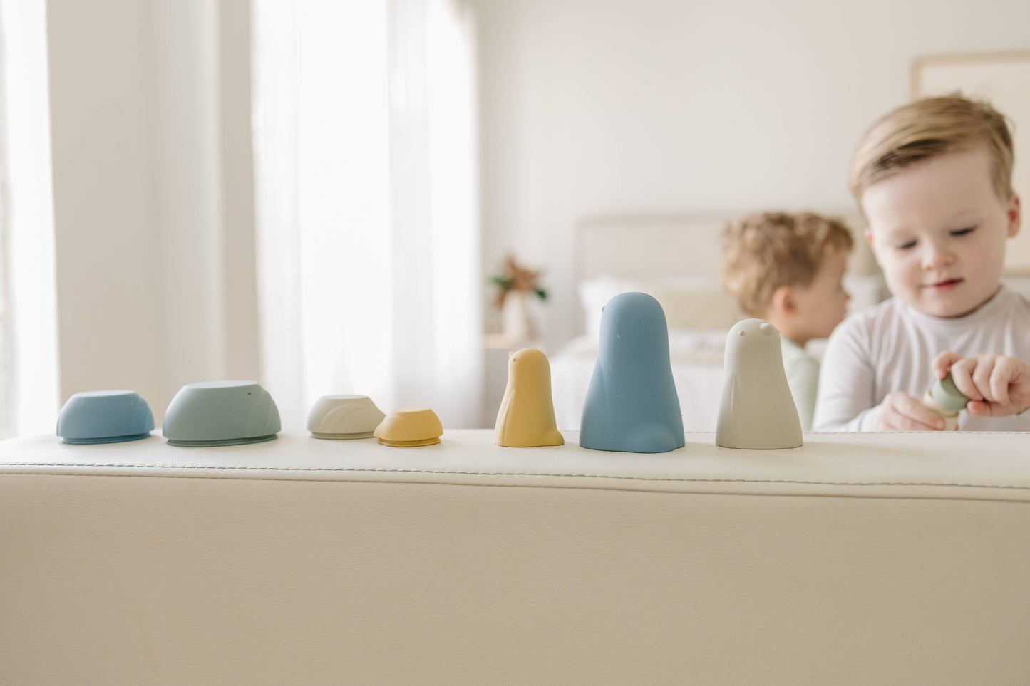 Sea Blue Multi Mix Silicone Nesting Penguin Set