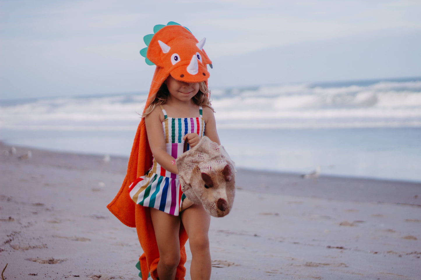 Dinosaur hooded towel for toddlers ages 2 to 8 years old