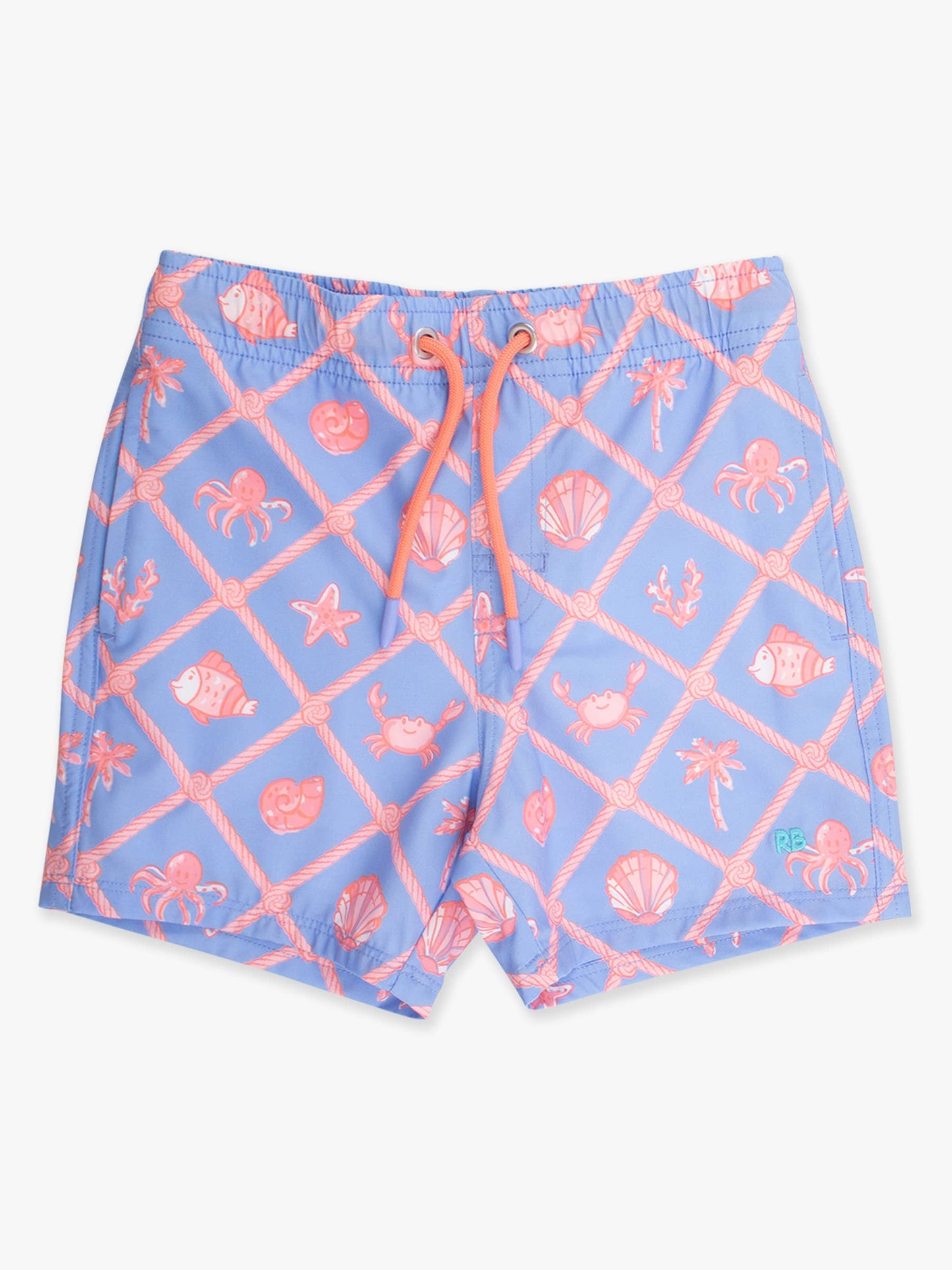 Boys Tropical Trellis Performance Hybrid Swim Trunks