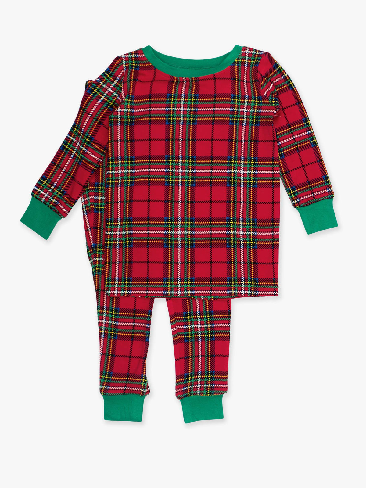 SoftSnooze™ Kids Bamboo Viscose Red Nicholas Plaid Long Sleeve Pajama Set