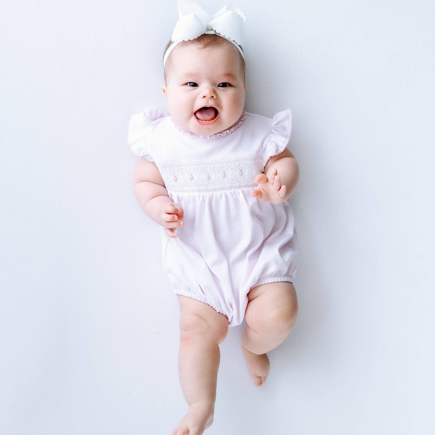 Julia Smocked Bubble - Pink
